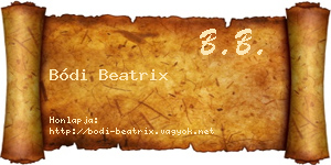 Bódi Beatrix névjegykártya